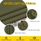 Nicetown Patio Glass Door Panels - (52 Inches Wide X 108 Inches Long, Olive Green, 1 Pair) Blackout Curtains For Holiday Decor,