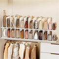 MSHOMELY Stackable Purse Organizer for Closet Acrylic Shelf Divider, 6 Pack