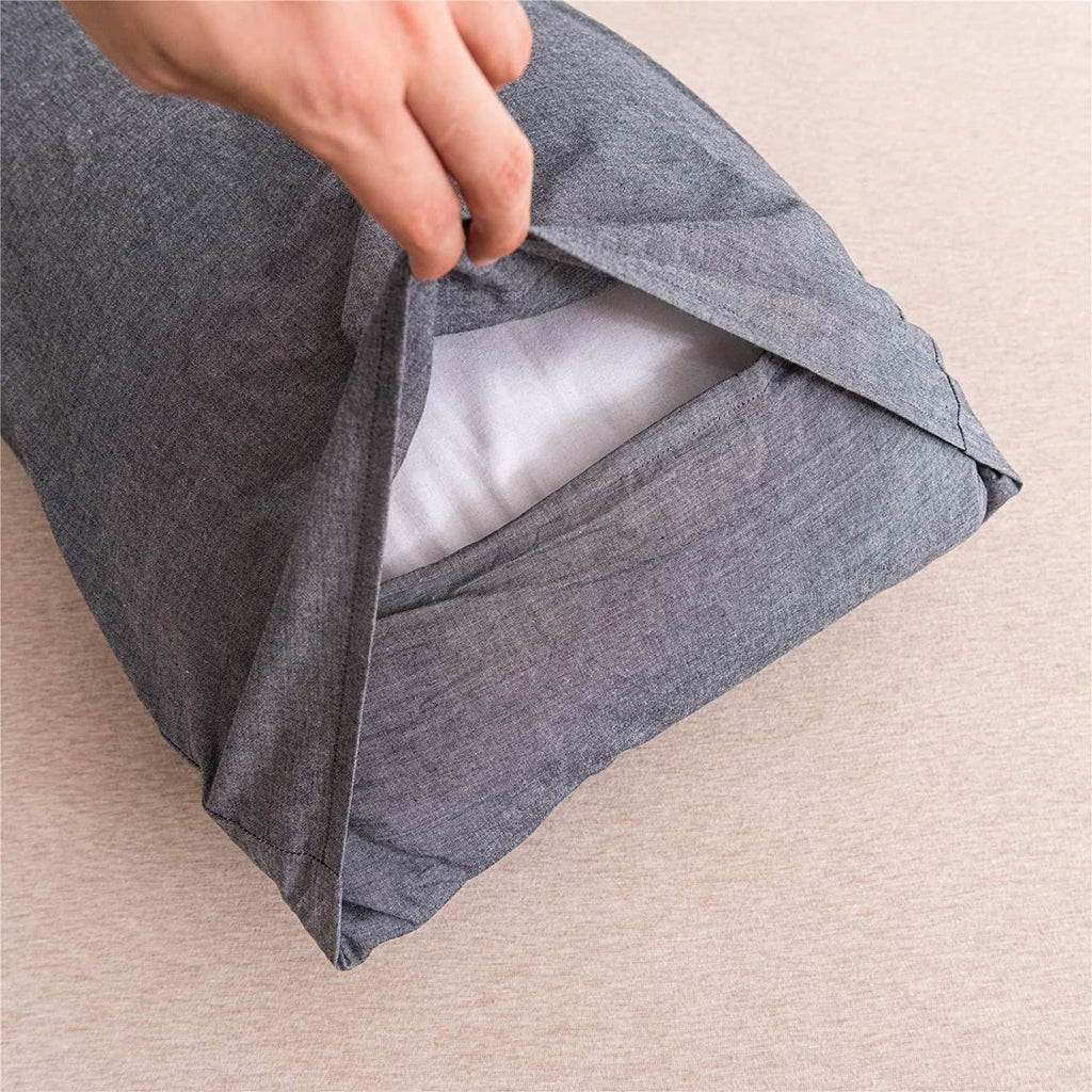Jellymoni Pillowcases King Set Of 2 Cotton Envelope Pillow Covers Black 20  36In Bed Pillow Cases 100% Washed Cotton Soft Breath