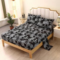 Sdiii 4Pcs Goth Skull Sheets Set Full, Gothic Bedding Sheet Set, Skeleton Full Size Sheet Set, Skull Floral Sheets Full For Hall