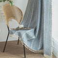 Sutuo Home Boho Curtains 84 Inches Long For Bedroom Living Room,Semi-Blackout French Country Linen Embroidery Vintage Chic Tasse