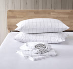 Eddie Bauer Sheets Cotton Percale Bedding Set, Crisp & Cool, Stylish Home Decor, Full, Northern Plaid White/Grey