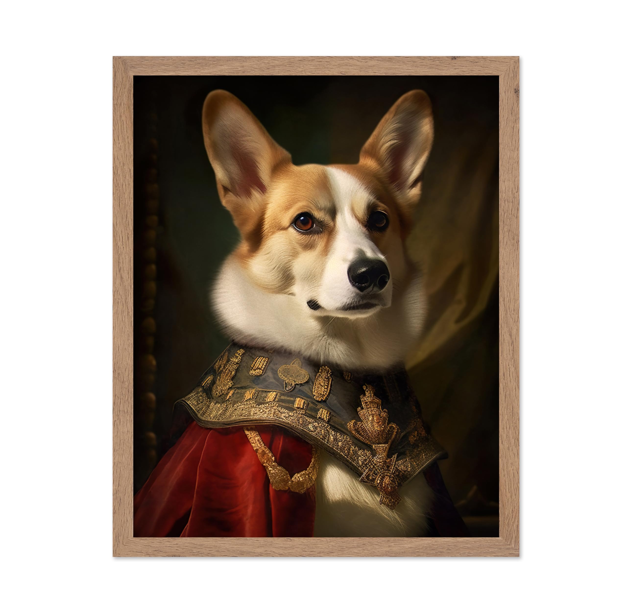Poster Master Aristocratic Corgi Poster - Dog Portrait Print - Renaissance Art - Dog Art - Gift for Men, Women, Animal Lover - F