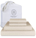 Threadmill 100% Cotton Sheets for King Size Bed | Damask Sateen All-Season 500Thread Count 4 Pc King Bed Sheets Set | Soft, Brea