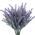 GTIDEA 4pcs Artificial Flowers Flocked Plastic Lavender Bundle Fake Plants Wedding Bridle Bouquet Indoor Outdoor Home Kitchen Of