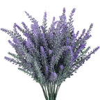 GTIDEA 4pcs Artificial Flowers Flocked Plastic Lavender Bundle Fake Plants Wedding Bridle Bouquet Indoor Outdoor Home Kitchen Of