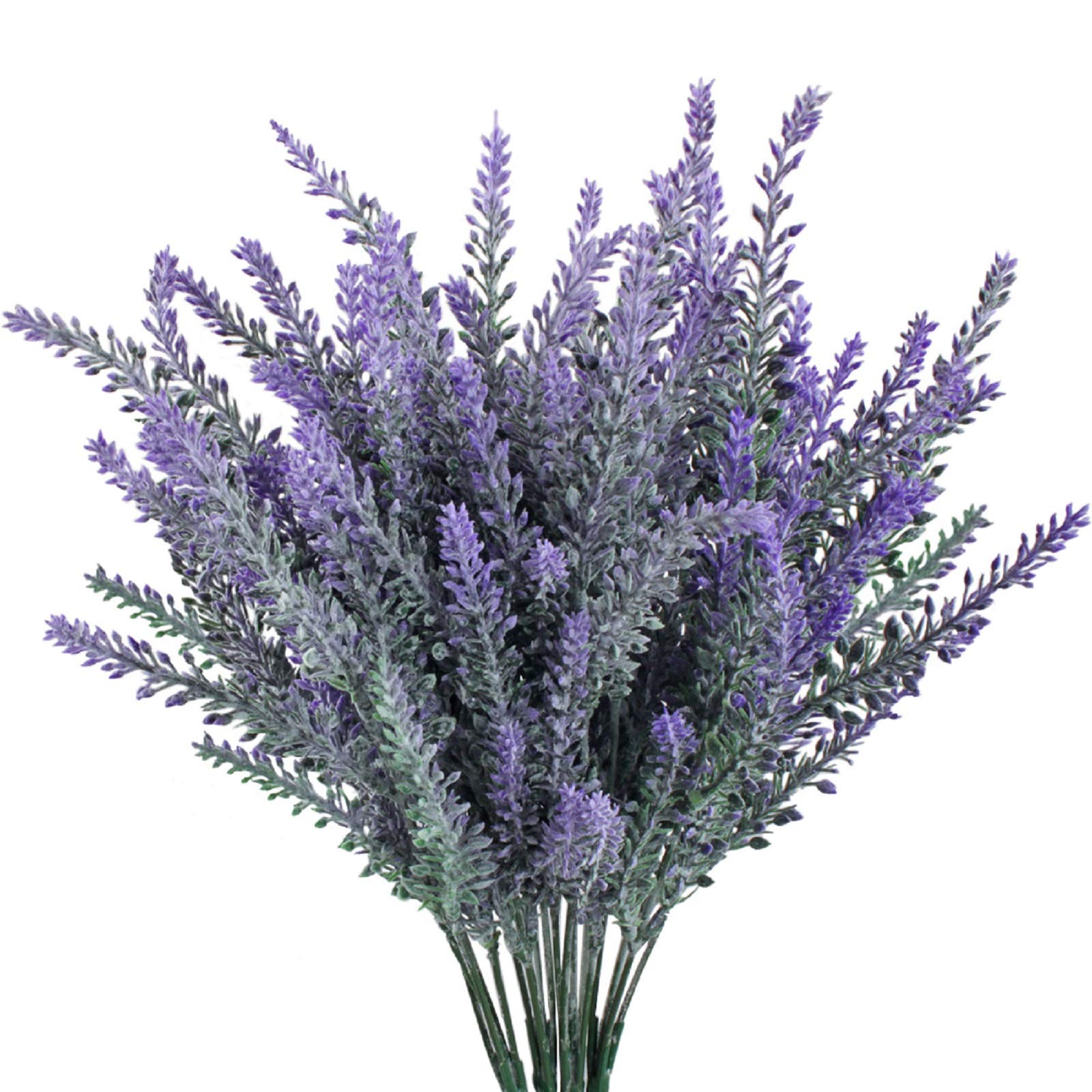 GTIDEA 4pcs Artificial Flowers Flocked Plastic Lavender Bundle Fake Plants Wedding Bridle Bouquet Indoor Outdoor Home Kitchen Of
