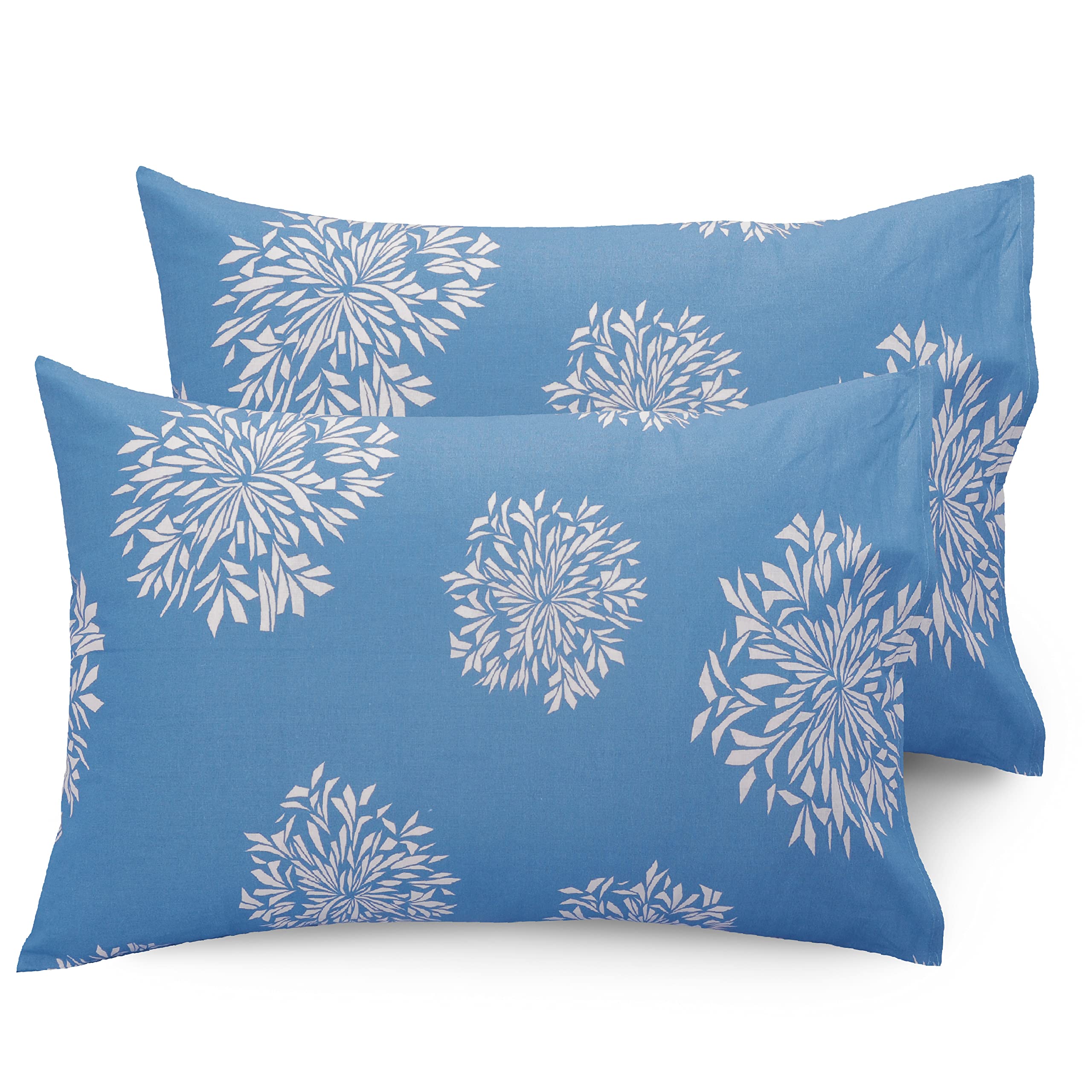 Huesland By Ahmedabad Cotton 144 Tc Cotton Pillow Cover Set Of 2  Blue