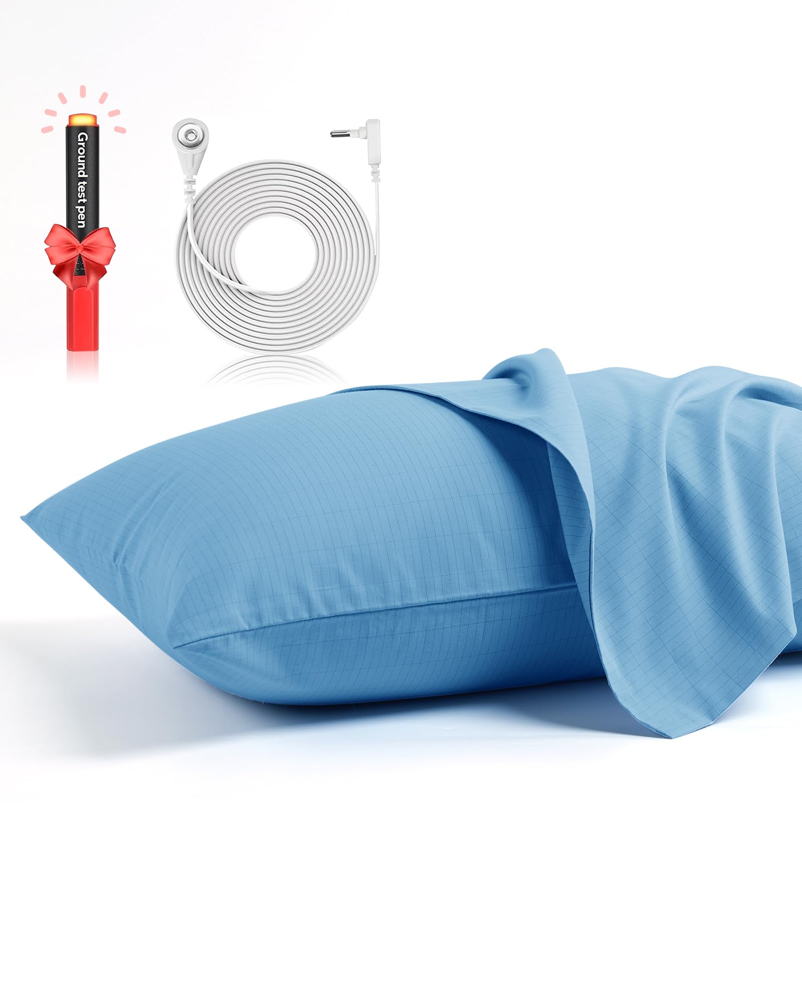 1Pc Grounding Pillowcase 10% Pure Silver Fiber+90% Cotton, Grounding At Home-Make You Healthier'S Earth Connected Pillow Cover W