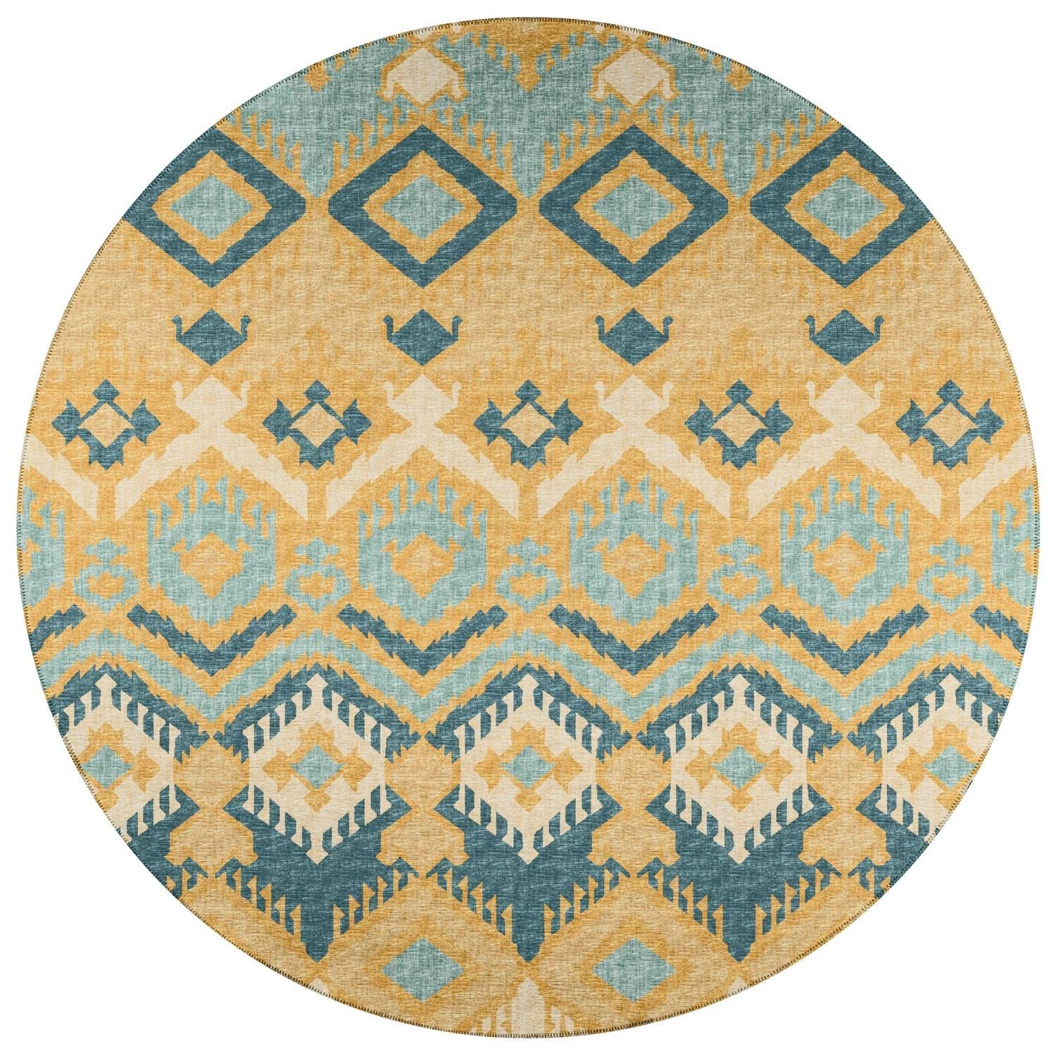 Sedona Sn2 Yellow Bohemian Rug Round 6' X 6'