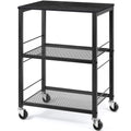 LIANTRAL 3 Tier Rolling Cart, Black Kitchen Carts on Wheels with Storage, Multifunctional Utility Cart for Kitchen Bathroom Livi