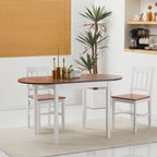 Homcom 55' Solid Wood Kitchen Table, Drop Leaf Tables For Small Spaces, Folding Dining Table, Brown