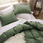 Bedsure Olive Green California King Duvet Cover - Soft Prewashed Cal King Duvet Cover Set, 3 Pieces, 1 Duvet Cover 104X98 Inches