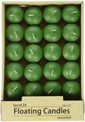 Zest Candle 24-Piece Floating Candles, 1.75-Inch, Hunter Green