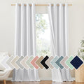 NICETOWN 100% Absolutely Blackout Linen Curtains with Thermal Insulated White Liner, White, 52 inches Wide, 90 inches Length Ene