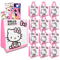 Hello Kitty Mini Party Favor Bag Set - Bundle with 12 Reusable 8 Hello Kitty Totes, Tattoos, Stickers and More | Birthday Party 