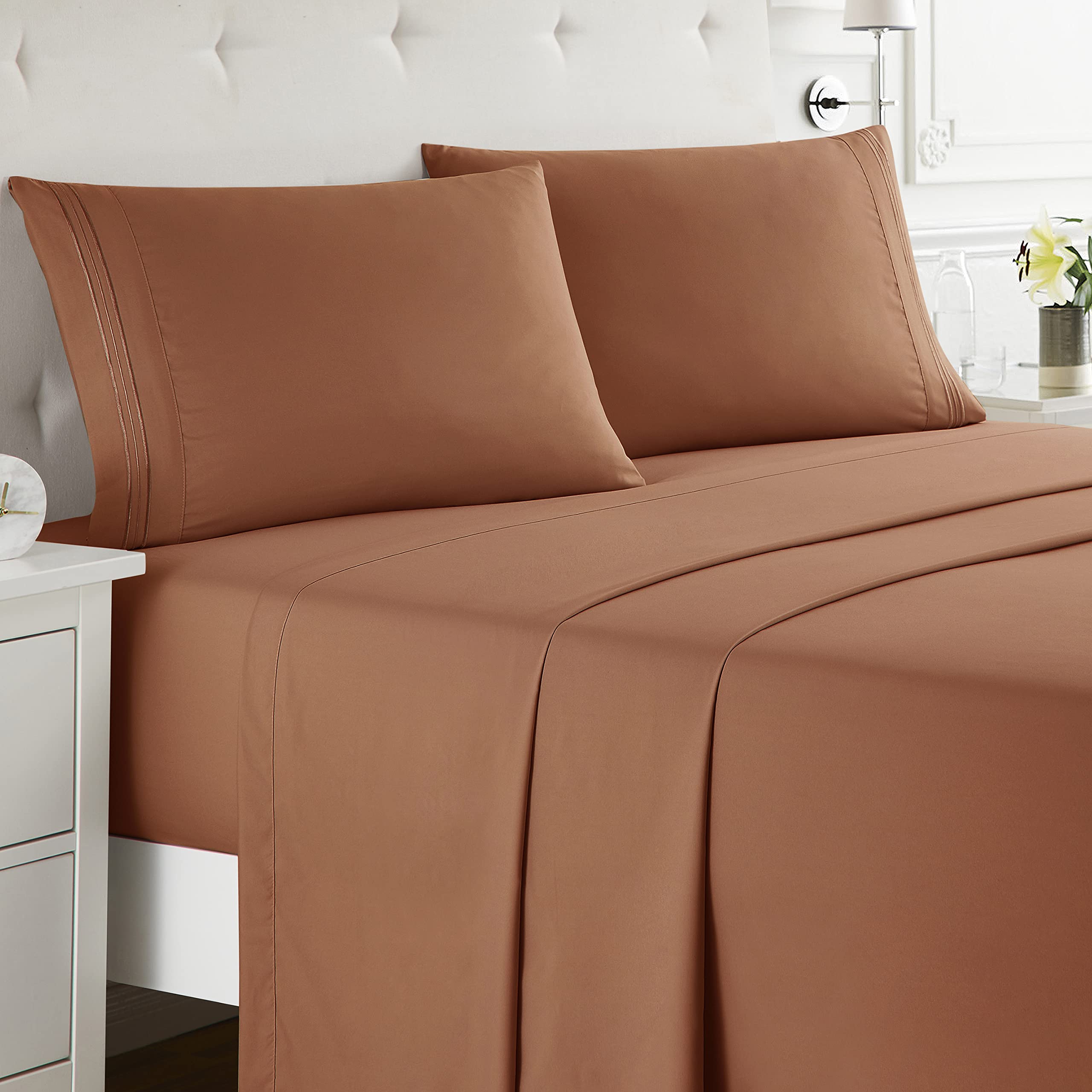 Nestl King Size Sheets Set - 4 Piece King Sheets, Bed Sheets For King Size Bed, Double Brushed King Bed Sheets, Hotel Luxury Rus