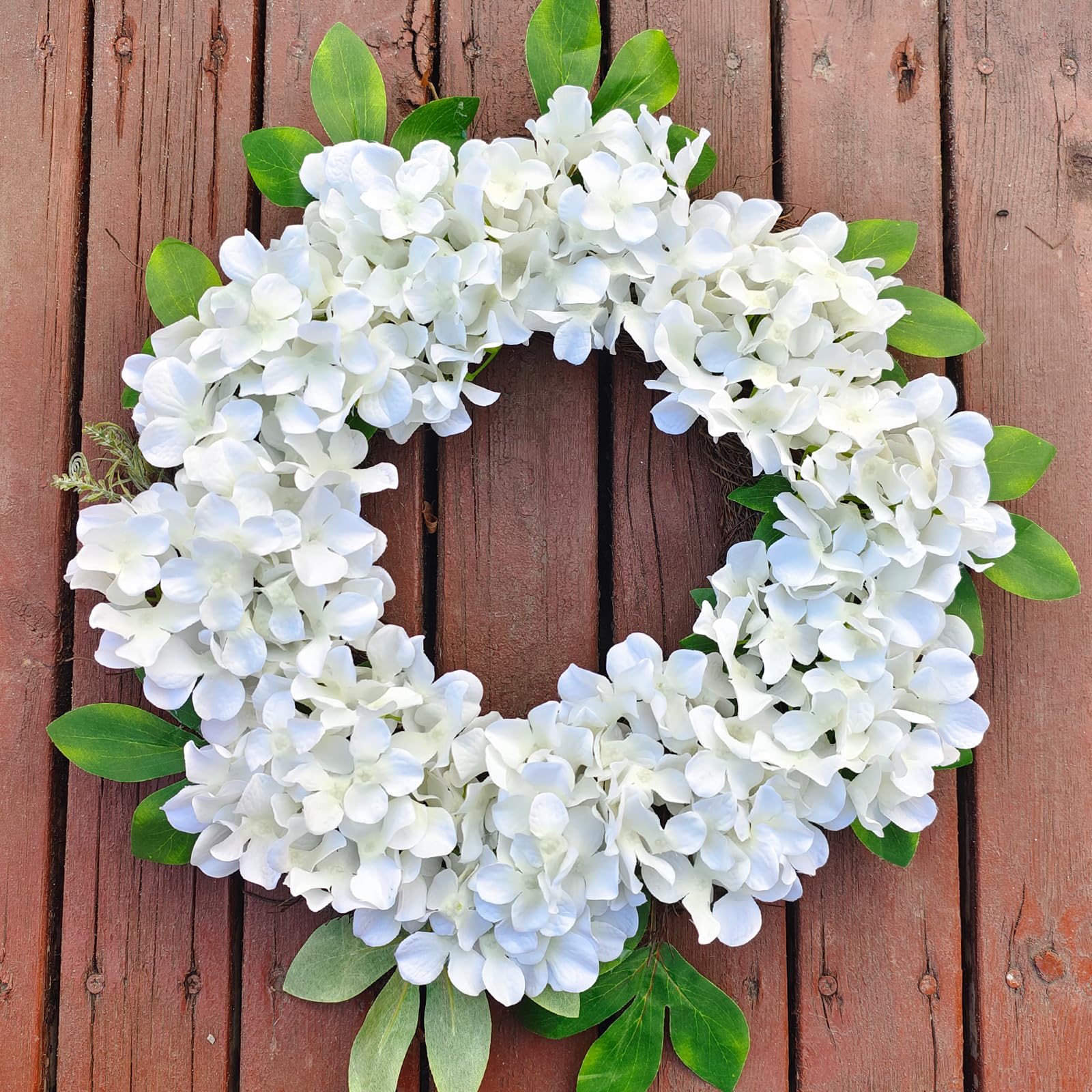 Cherica 20 Pcs White Hydrangea Artificial Flowers Bulk, Faux Hydrangea Flowers Heads, Artificial Fake Silk Hydrangea Flowers Wit