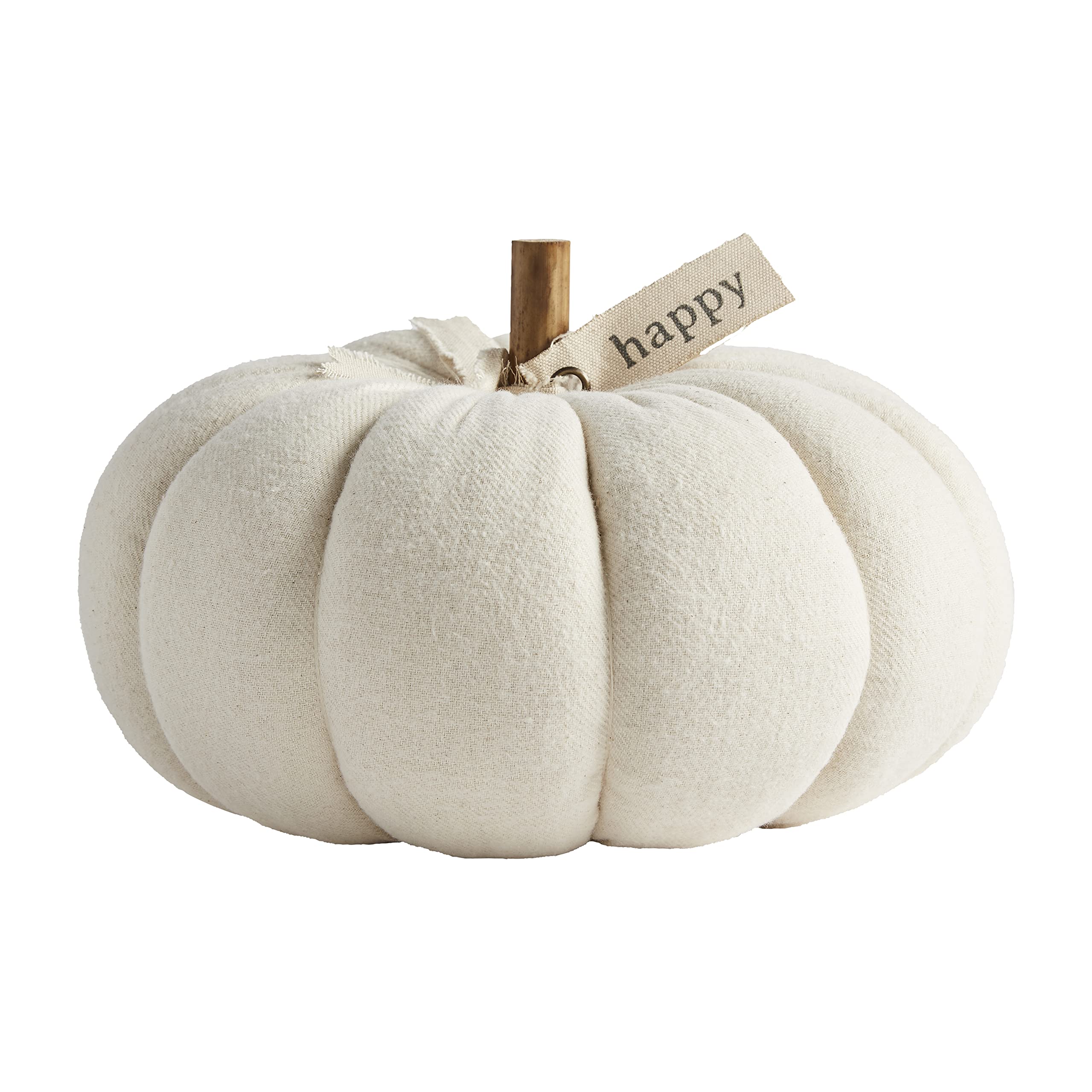 Mud Pie Cream Pumpkin Sitter, Medium, 7 1/2 x 7 1/2 Dia