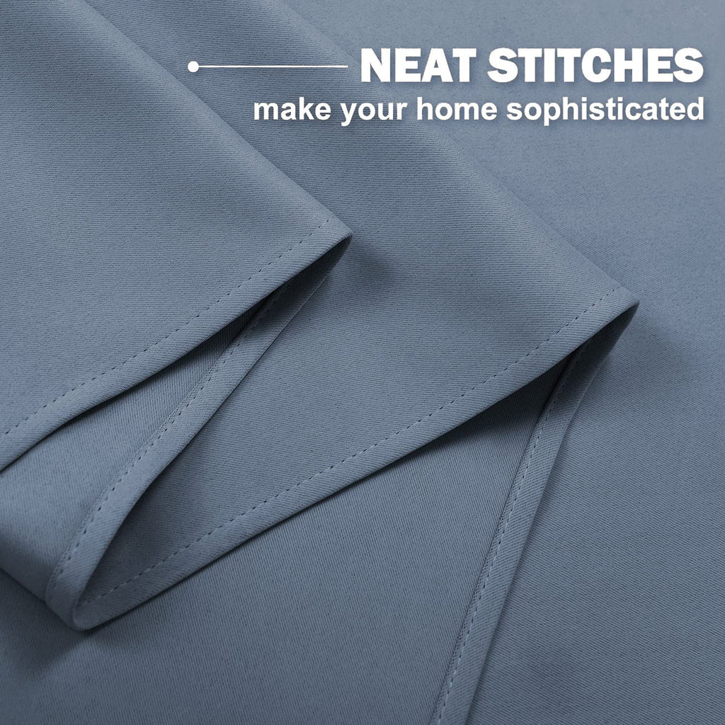 Nicetown Room Darkening Curtains 30 Inch Long, Kitchen Curtain Drapes Over Sink Thermal Insulated Grommet Short Curtains For Nursery, Privacy Protect Draperies, W34 X L30 Inch, Stone Blue, 2 Pieces