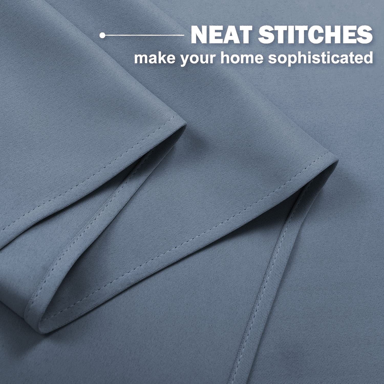 Nicetown Room Darkening Curtains 30 Inch Long, Kitchen Curtain Drapes Over Sink Thermal Insulated Grommet Short Curtains For Nursery, Privacy Protect Draperies, W34 X L30 Inch, Stone Blue, 2 Pieces