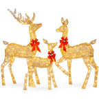 Best Choice Products 3-Piece Large Rattan Deer Family, Lighted Christmas Reindeer 5Ft Outdoor Yard Decoration Set W/ 360 Incandescent Lights, Stakes, Zip Ties - Brown
