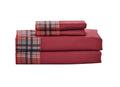 Sheets & Beyond Cabin Printed Super Soft Cotton Touch Microfiber 4 Piece Bedroom Sheet Set (Queen Size, Plaid)