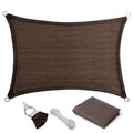 Eden'S Decor 9' X 21' Brown Sun Shade Sail Outdoor Canopy Rectangular Awning Fabric Cloth Screen For Patio Garden Backyard Pergo