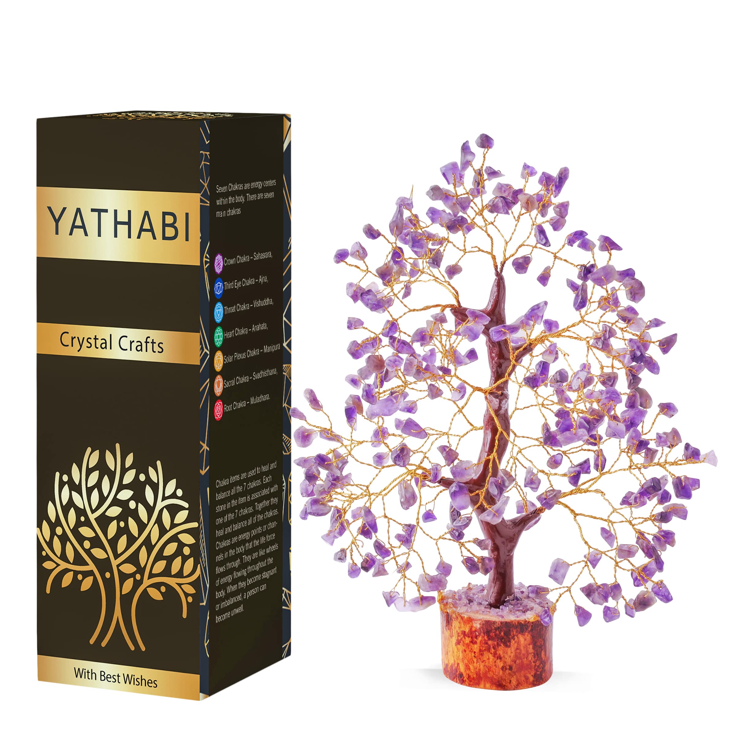 Amethyst Crystals - Crystal Tree - Wealth Stones and Crystals - Gemstone Tree - Crystal Tree for Positive Energy - Purple Tree -