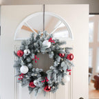 Premium Holly Embossed Highprofile Wreath Hanger - Pewter Holly