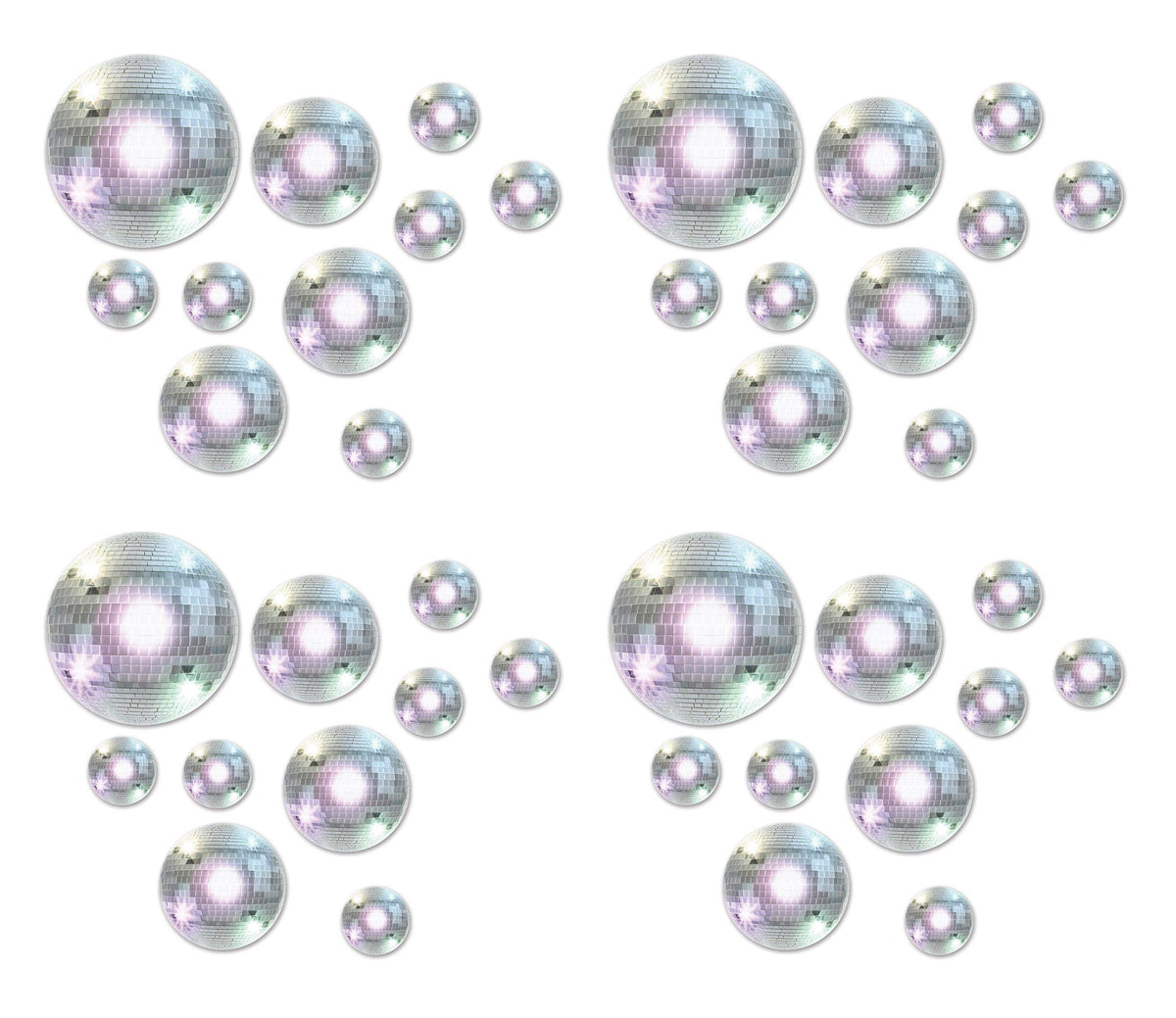 Beistle 40Piece Disco Ball Cutouts, Assorted Sizes, , Multicolored