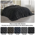 Gonaap Fuzzy Faux Fur Throw Blanket Queen Size Dark Grey Super Soft Cozy Plush Fuzzy Shaggy Blanket For Couch Sofa Bed (Dark Gre