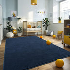 Larhom Comfy Living Room Area Rug, 6X9 Feet Navy Blue Rugs For Bedroom Nursery, Memory-Foam Rug Carpet For Kids Boys Girls Room