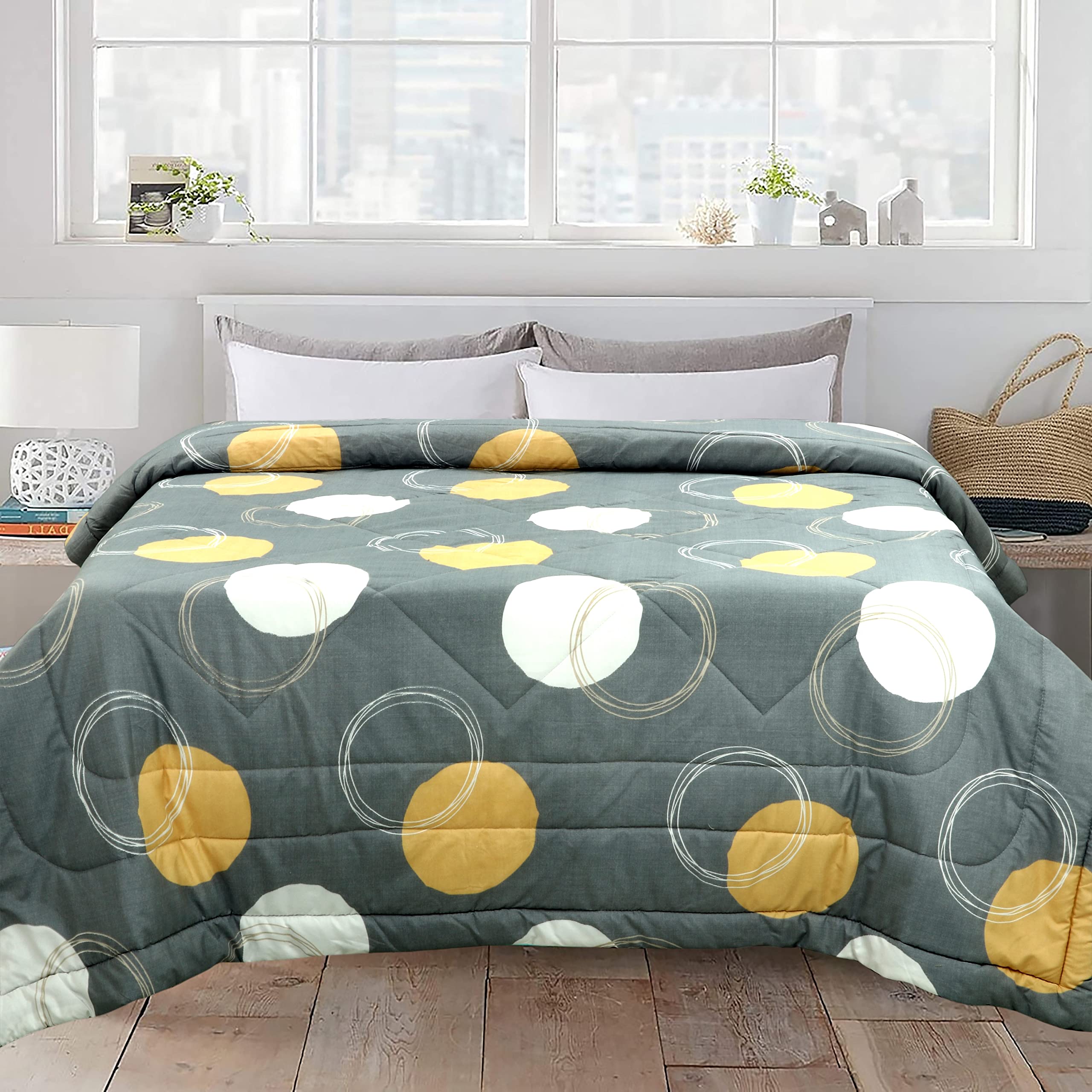 Vas Collection All Weather Microfiber Comforter/Duvet/Ac Quilt/Blanket  Reversible With Siliconised Filling  200 Gsm |Double 