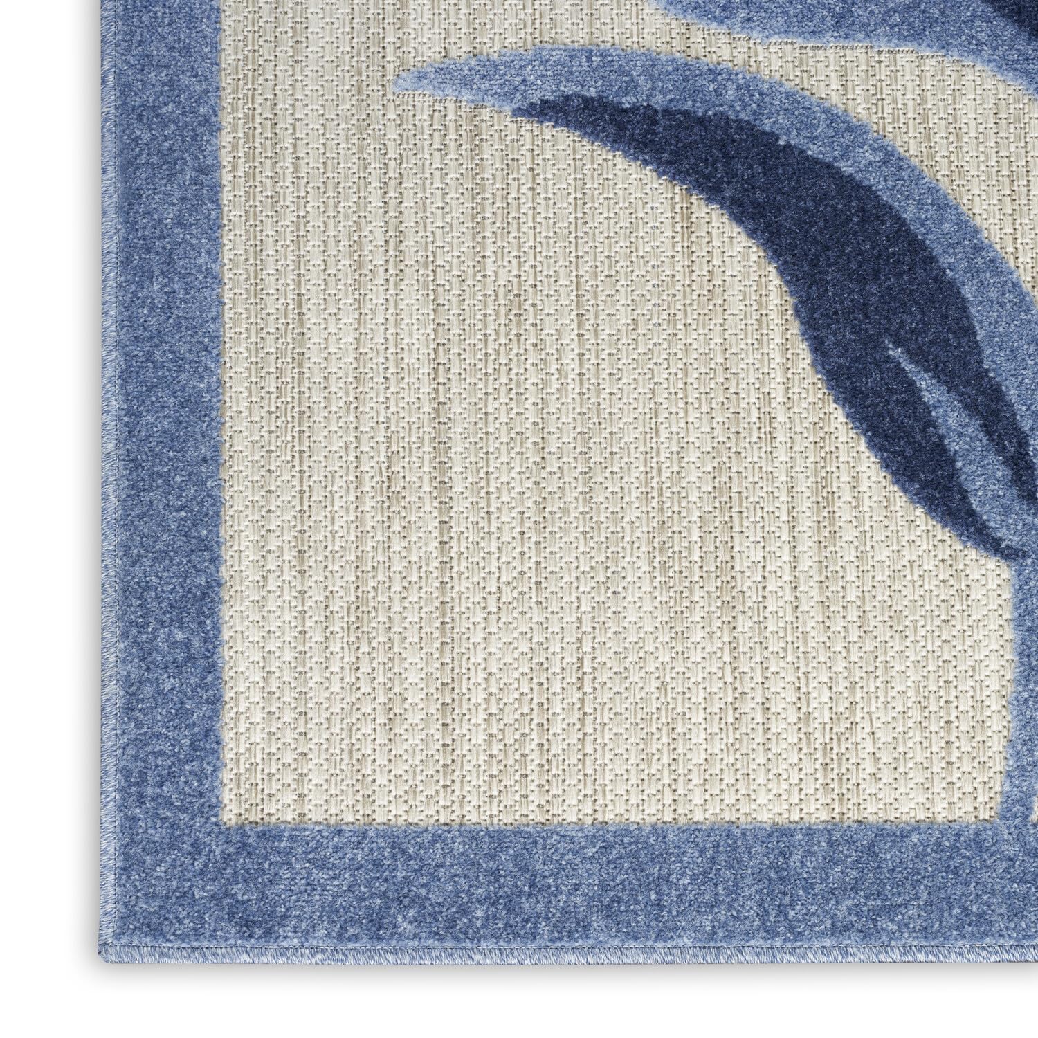 Nourison Aloha Indoor/Outdoor Blue/Grey 7' X 10' Area Rug, Easy Cleaning, Non Shedding, Bed Room, Living Room, Dining Room, Kitchen (7X10)