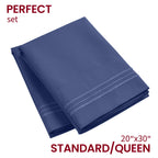 Mellanni Pillow Cases - 2 Pc Iconic Collection Pillowcases - Luxury, Extra Soft, Cooling Pillow Covers - Envelope Closure (Standard/Queen 20' X 30', Blue Nova)