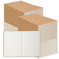 Miikoul 100 Pack A5 Kraft Paper Notebook Lined Journal Bulk, 8.3 X 5.5 Inch, 60 Pages/30 Sheets, 80Gsm, Travel Notebook Notepad