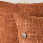 Miulee Set Of 2 Fall Linen Throw Pillow Covers Cushion Case Triple Button Vintage Farmhouse Pillowcase For Couch Sofa Bed 20 X 20 Inch Rust