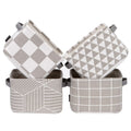 Sea Team Collapsible Fabric Storage Cubes Organizer with Handles, Gray