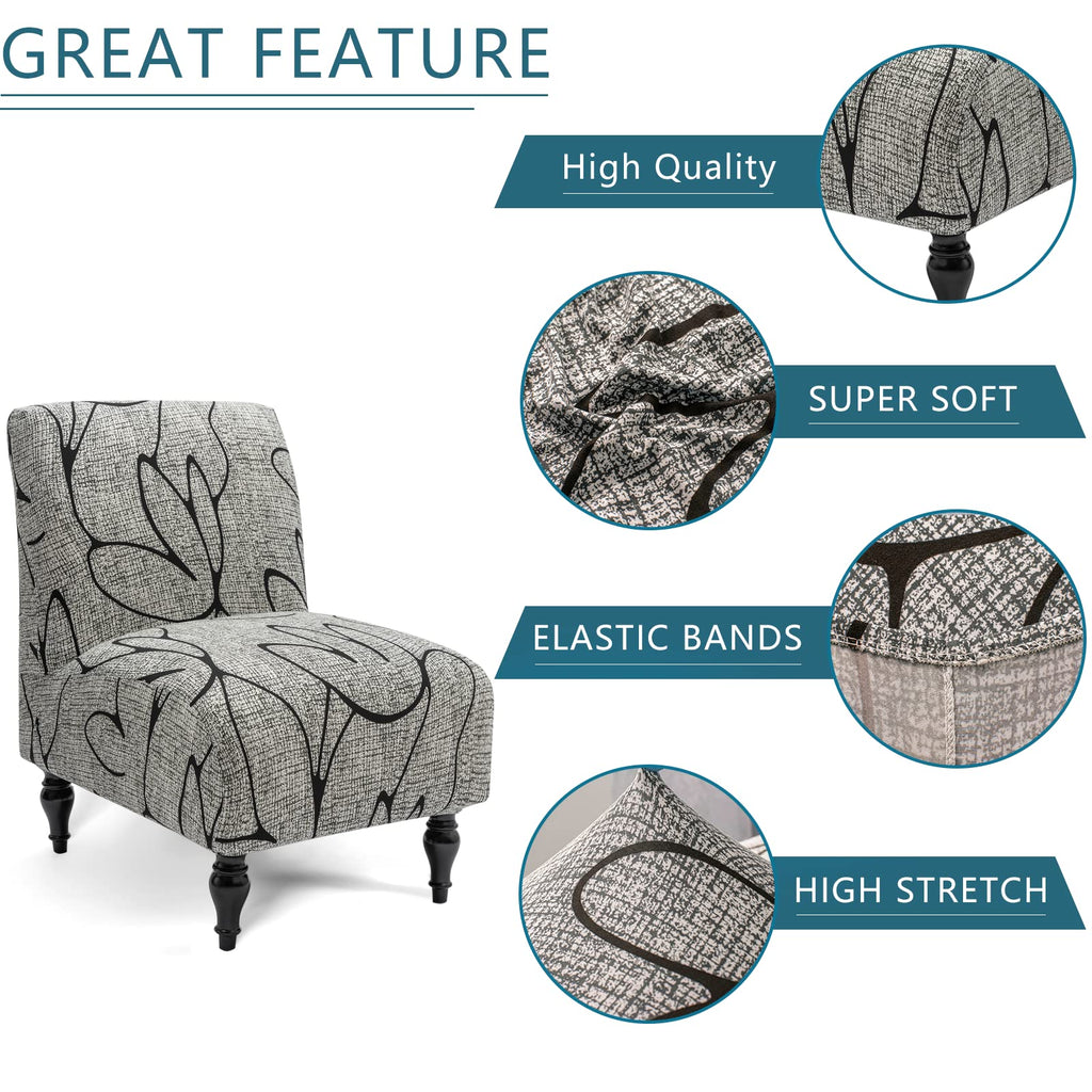 Liykimt Armless Accent Slipper Chair Covers Slipcover,Slipper Chair Without Arms Fabric Stretch Spandex Removable For Armless Ch