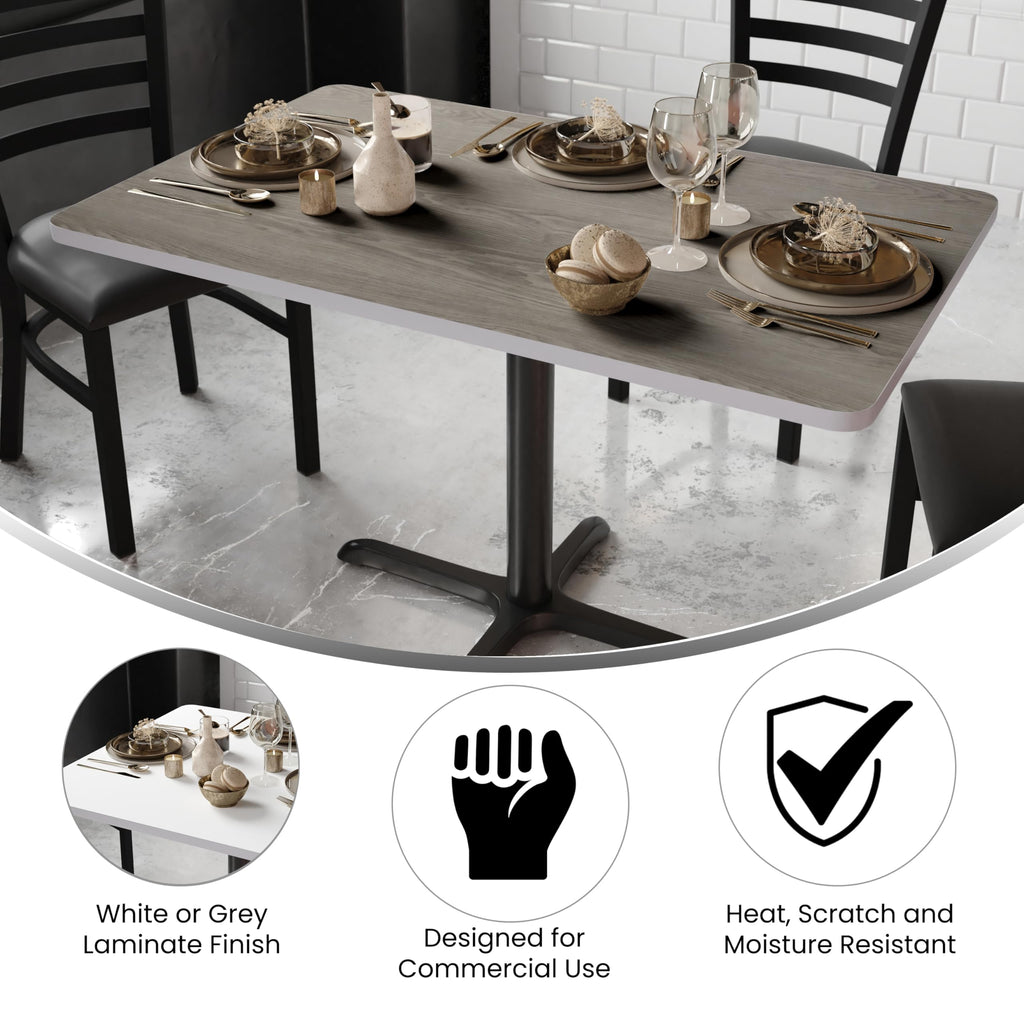 Flash Furniture Glenbrook 30' X 48' Rectangular Table Top With White Or Gray Reversible Laminate Top (Pack Of 1)