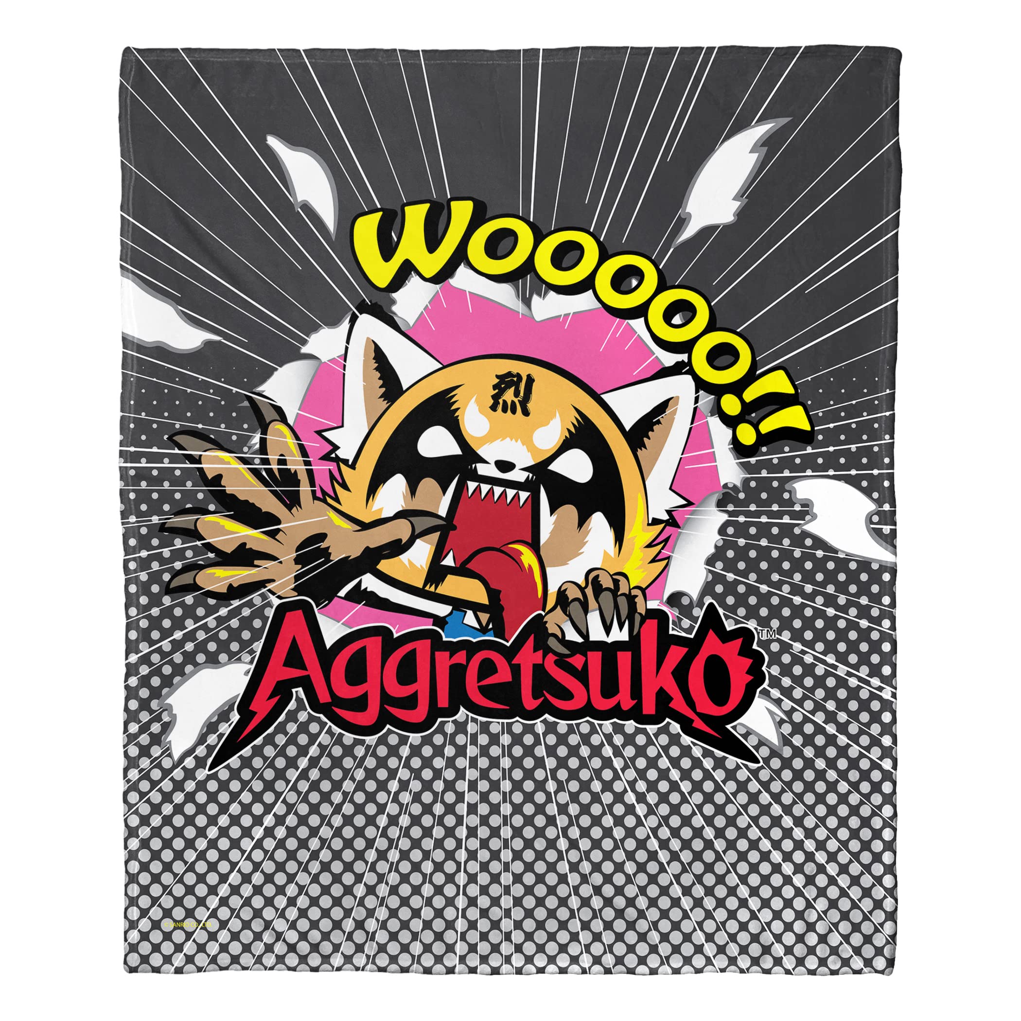Northwest Aggretsuko Silk Touch Throw Blanket, 50'' x 60'', Wooo!