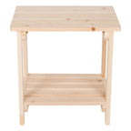 Shine Company Providence Rectangular Solid Wood Side Table, Outdoor Adirondack Small Patio Table – Natural