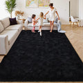 HOMORE 8x10 Area Rugs for Living Room Black Fluffy Area Rug Large Shag Rugs for Bedroom, Super Soft Carpet for Living Room Farmh