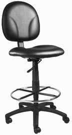 Boss Office Products Stand Up Caressoft Drafting Stool without Arms in Black