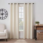 Eclipse Gabriella Grommet Top Curtains for Bedroom, Single Panel, 40'' x 95'', Ivory