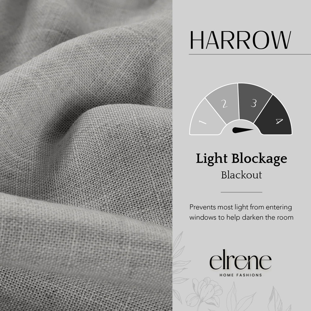 Elrene Home Fashions Harrow Solid Texture Blackout Single Window Curtain Panel, 52''X95'', Dark Gray