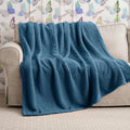 Blue Soft Fleece 300Gsm Xl Throw Blanket For Couch Cozy Flannel Room Decorative Blankets, Lightweight Plush Blanket For Bed Sofa