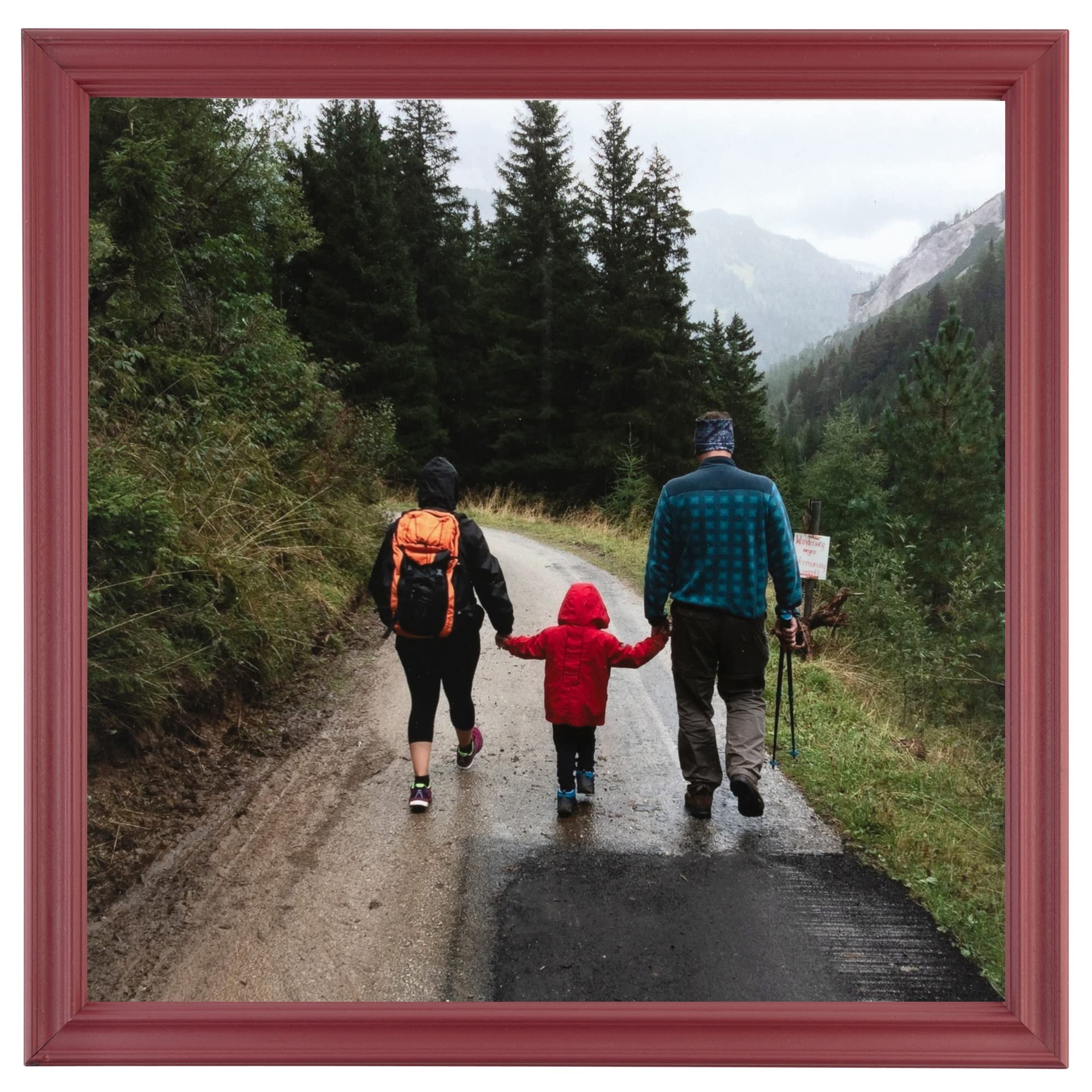 ArtToFrames 20x20 Inch Red Picture Frame, This 1.00 Inch Custom Wood Poster Frame is Red - Comes with Foam Backing 3/16 inch and