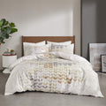 Inspire by INTELLIGENT DESIGN Reversible 100% Cotton Sateen Duvet - Breathable Comforter Cover, Modern All Season Bedding Set wi